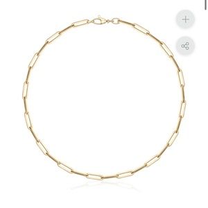 14K GOLD PAPER CLIP LINK CHAIN NECKLACE